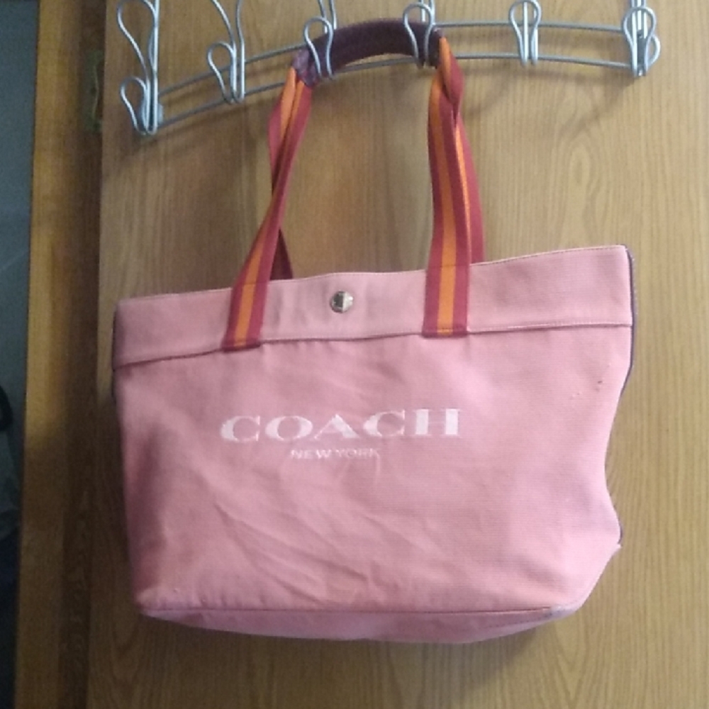 Coach Pink and Orange Tote Bag